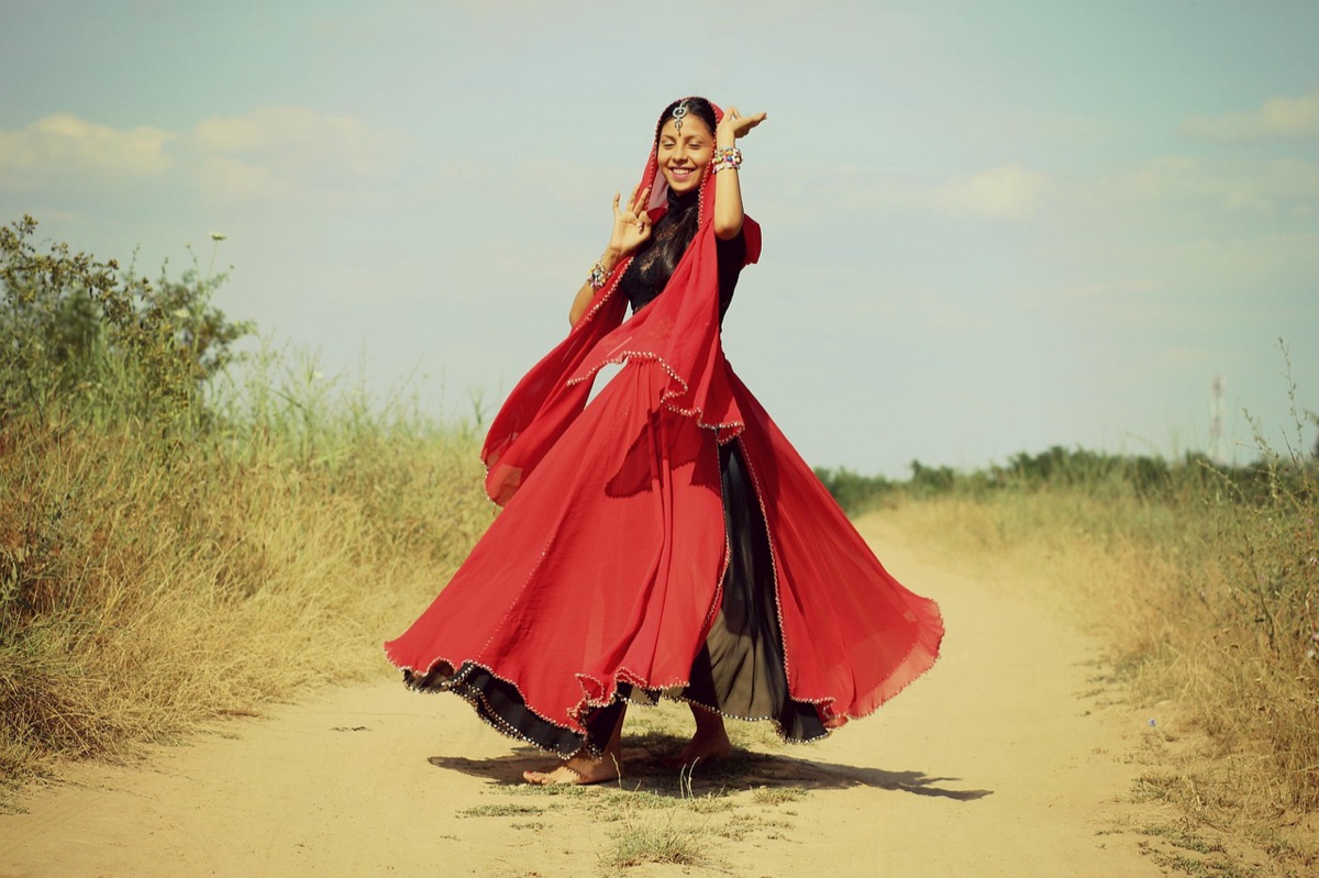 local woman wearing traditional dress