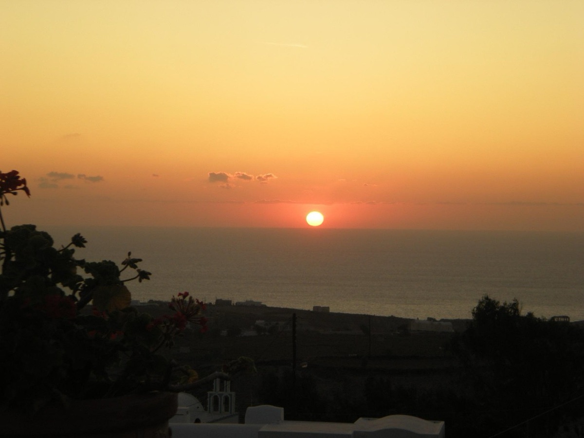 localização de pôr do sol em santorini