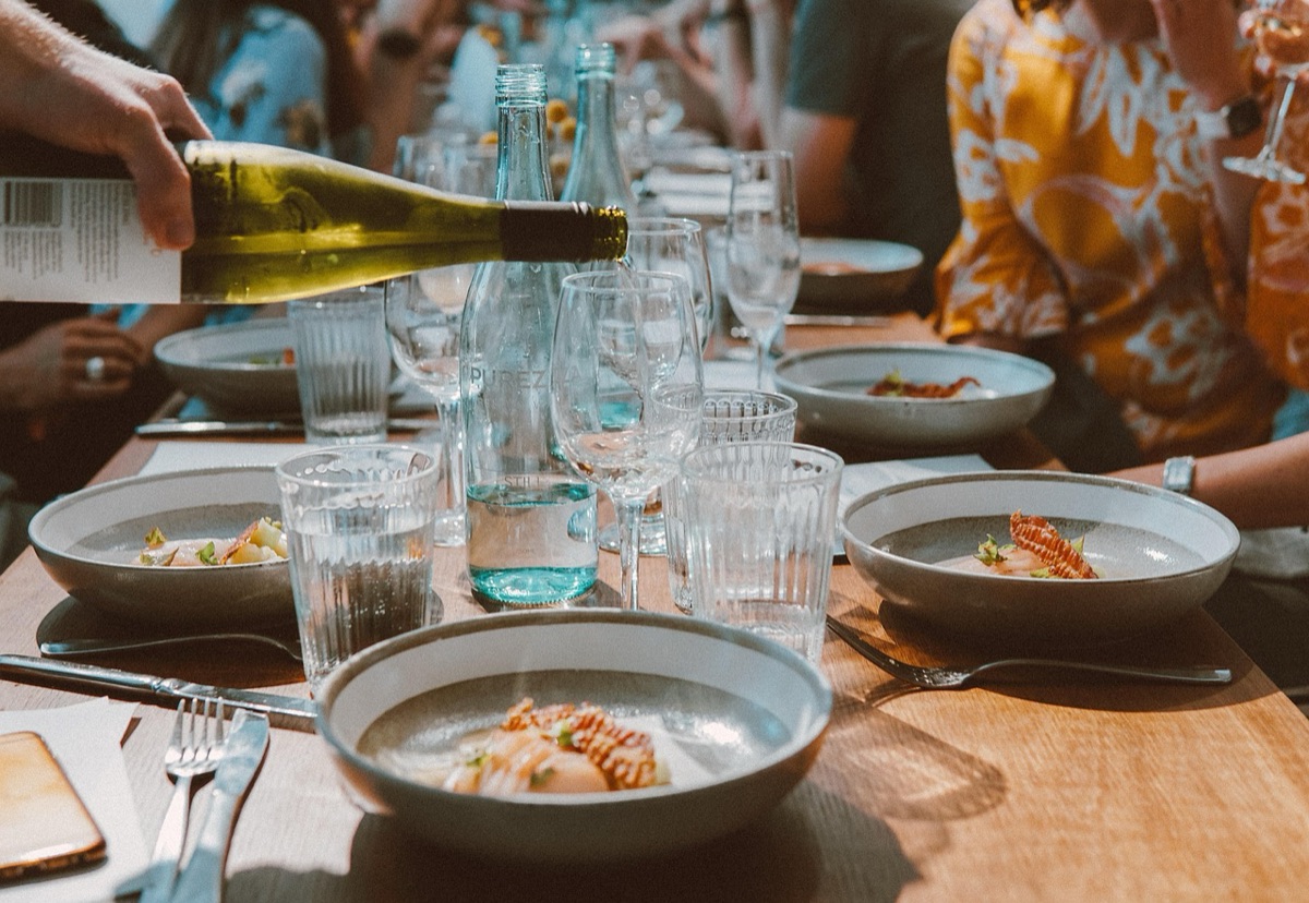 Griechisches Restaurant Tisch mit Meeresfrüchten