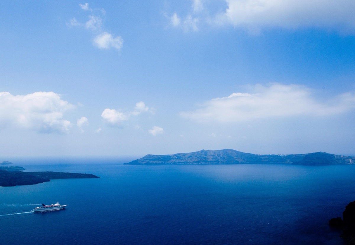 Vista della caldera di Santorini