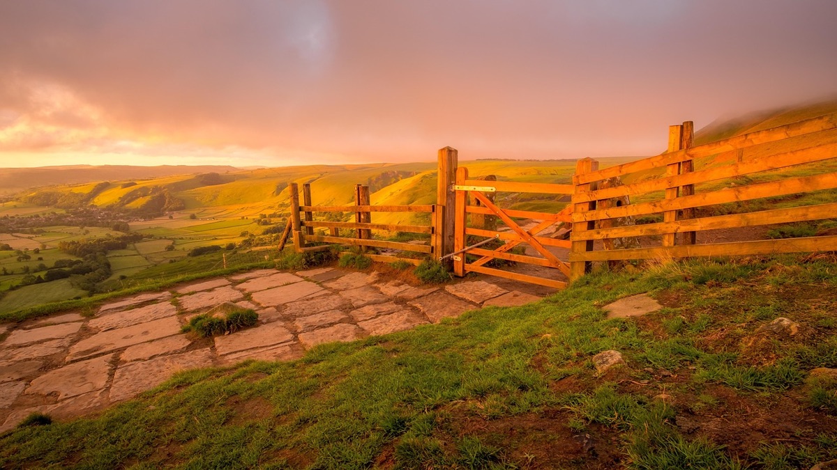 sunset stone path